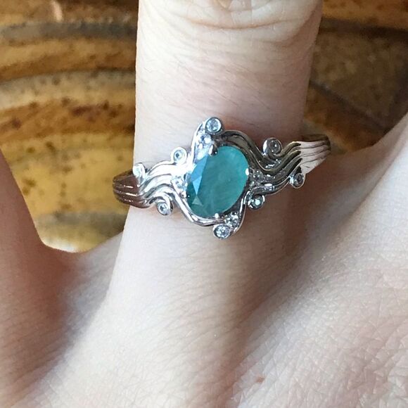 Natural Grandidierite Sterling Silver Artistic Ring Size 8 - Picture 1 of 7